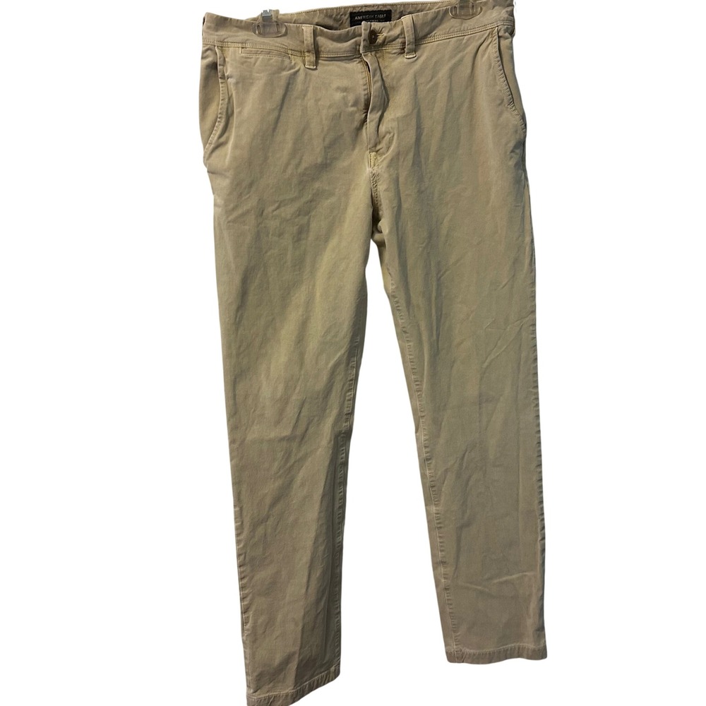 American Eagle Mens 34x34 360 Extreme Flex Slim Chino Khaki Tan Pants 0128-4022